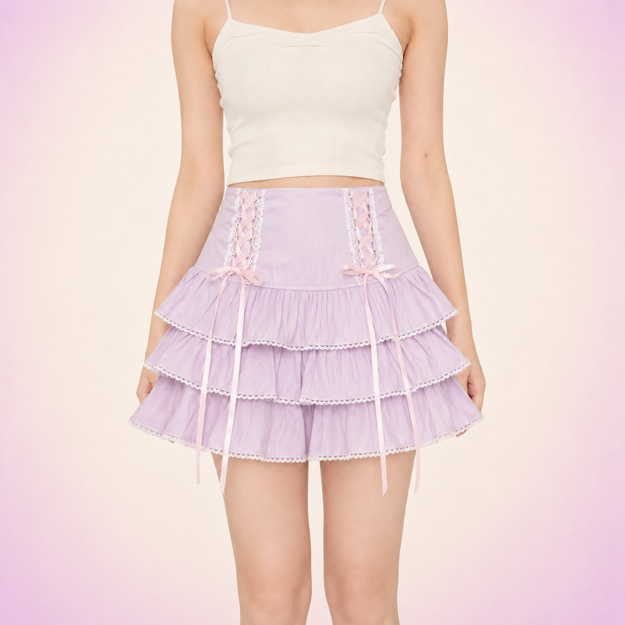 Kawaii Lace Pleated Mini Skirt