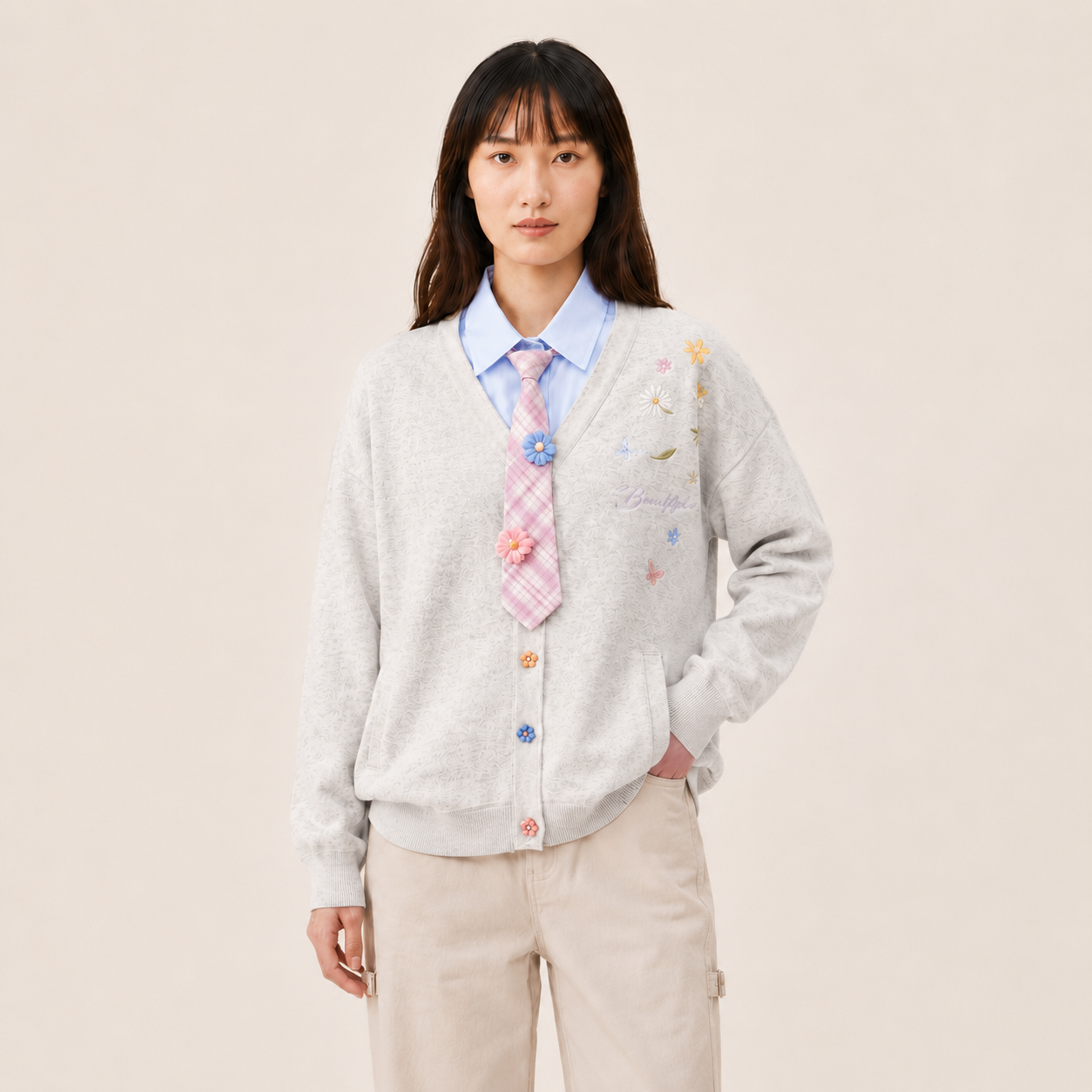 Pixie Cardigan — Sunlit Greige
