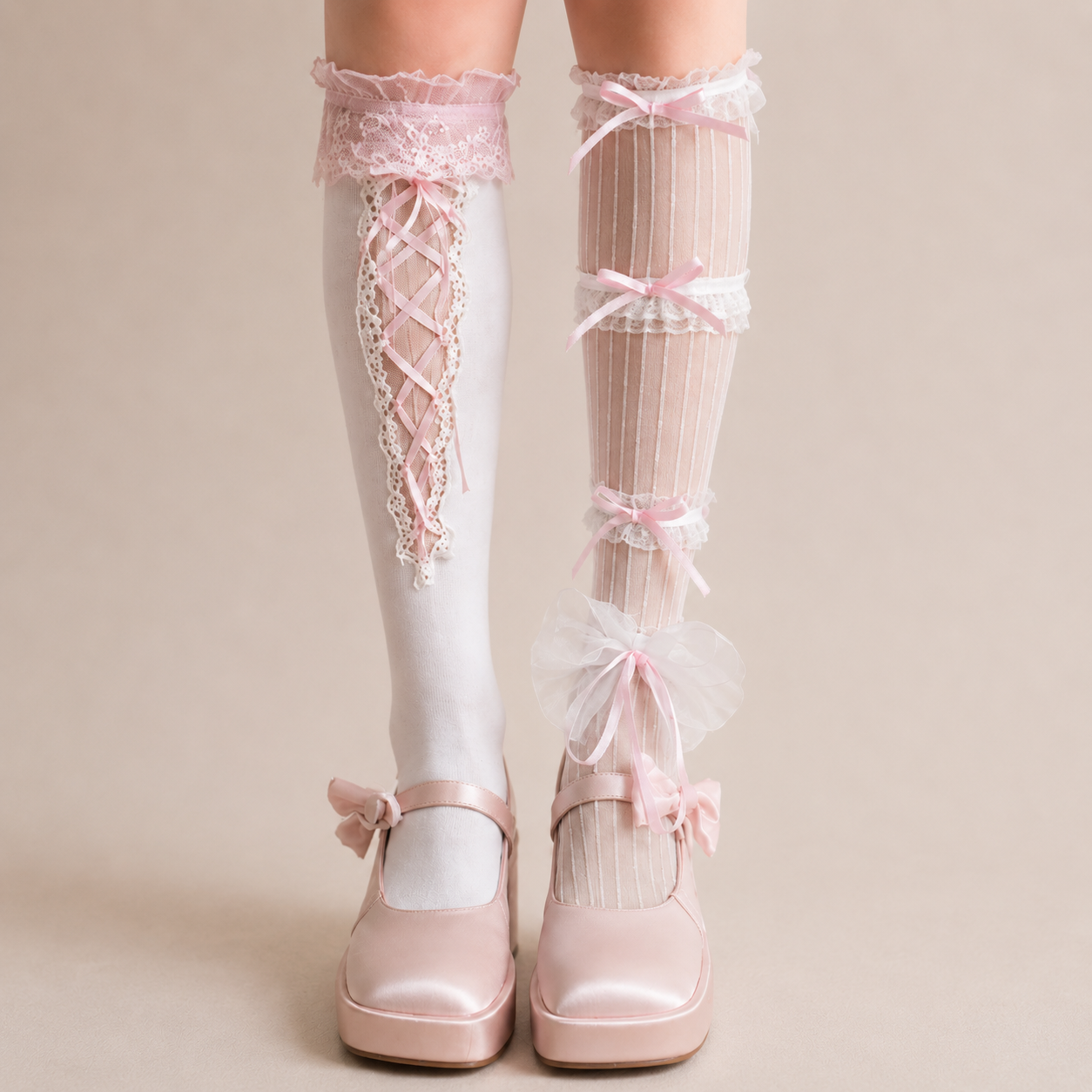 Sakura Ribbon Sock Set