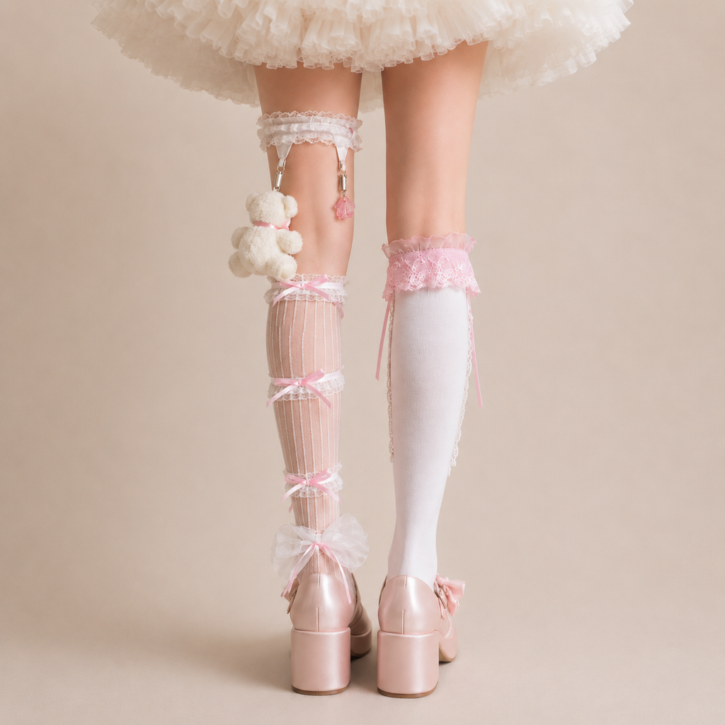Sakura Ribbon Sock Set