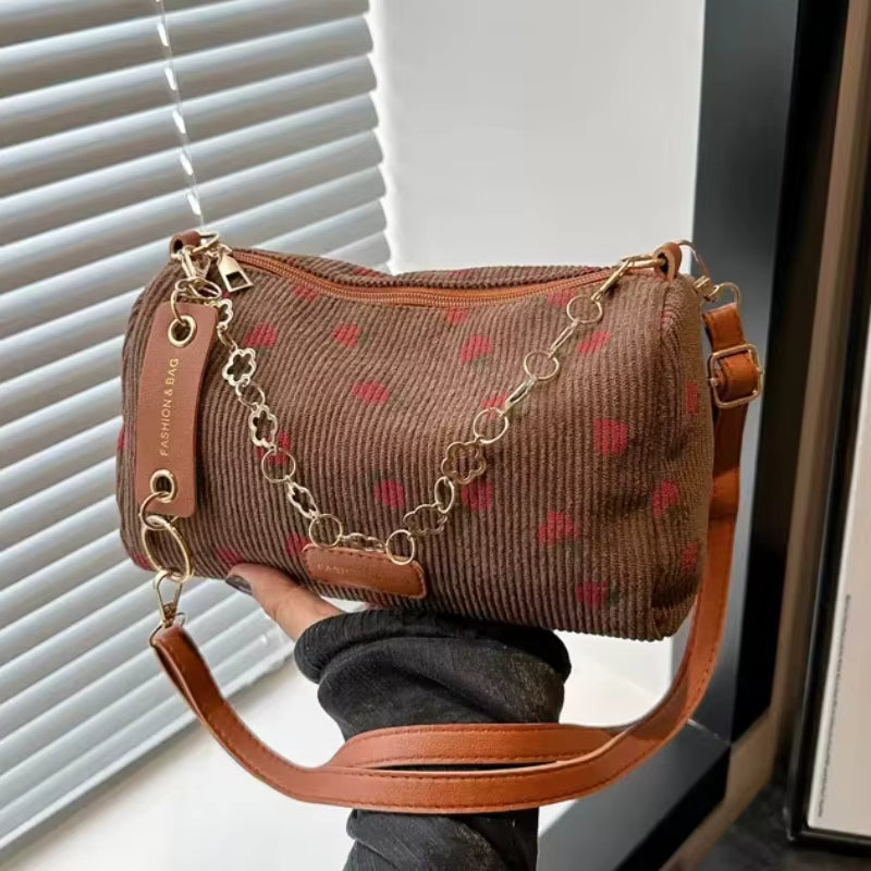 Strawberry Corduroy Mini Bag