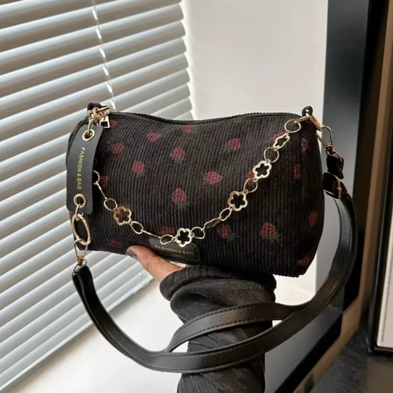 Strawberry Corduroy Mini Bag