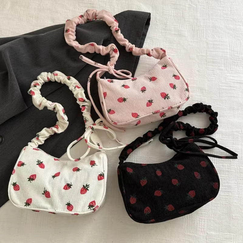Strawberry Corduroy Mini Bag
