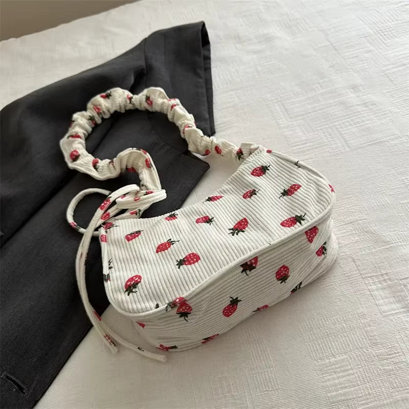Strawberry Corduroy Mini Bag