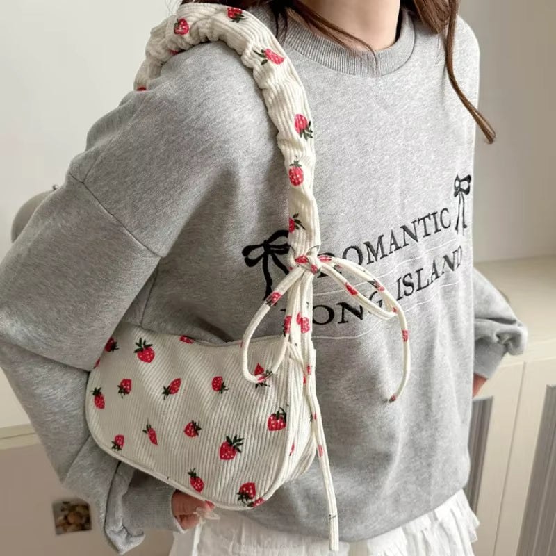 Strawberry Corduroy Mini Bag
