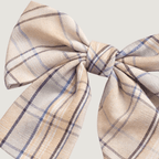 Cream Campus Pleated Skirt With Bow Tie - BareLayer
