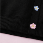 Fake Two Piece Pixie Cardigan - Midnight Black - BareLayer