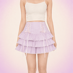 Kawaii Lace Pleated Mini Skirt - BareLayer