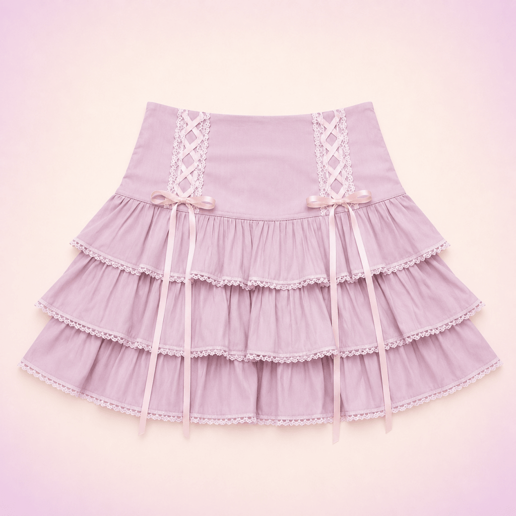 Kawaii Lace Pleated Mini Skirt - BareLayer