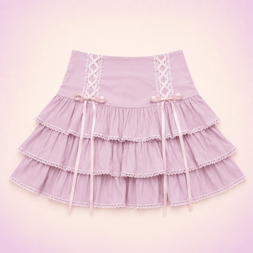 Kawaii Lace Pleated Mini Skirt - BareLayer