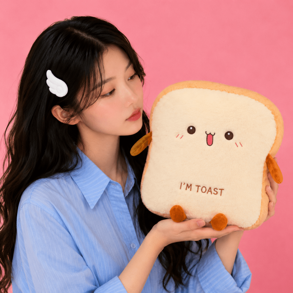 Moody Toast Bread Plush Pillow - BareLayer