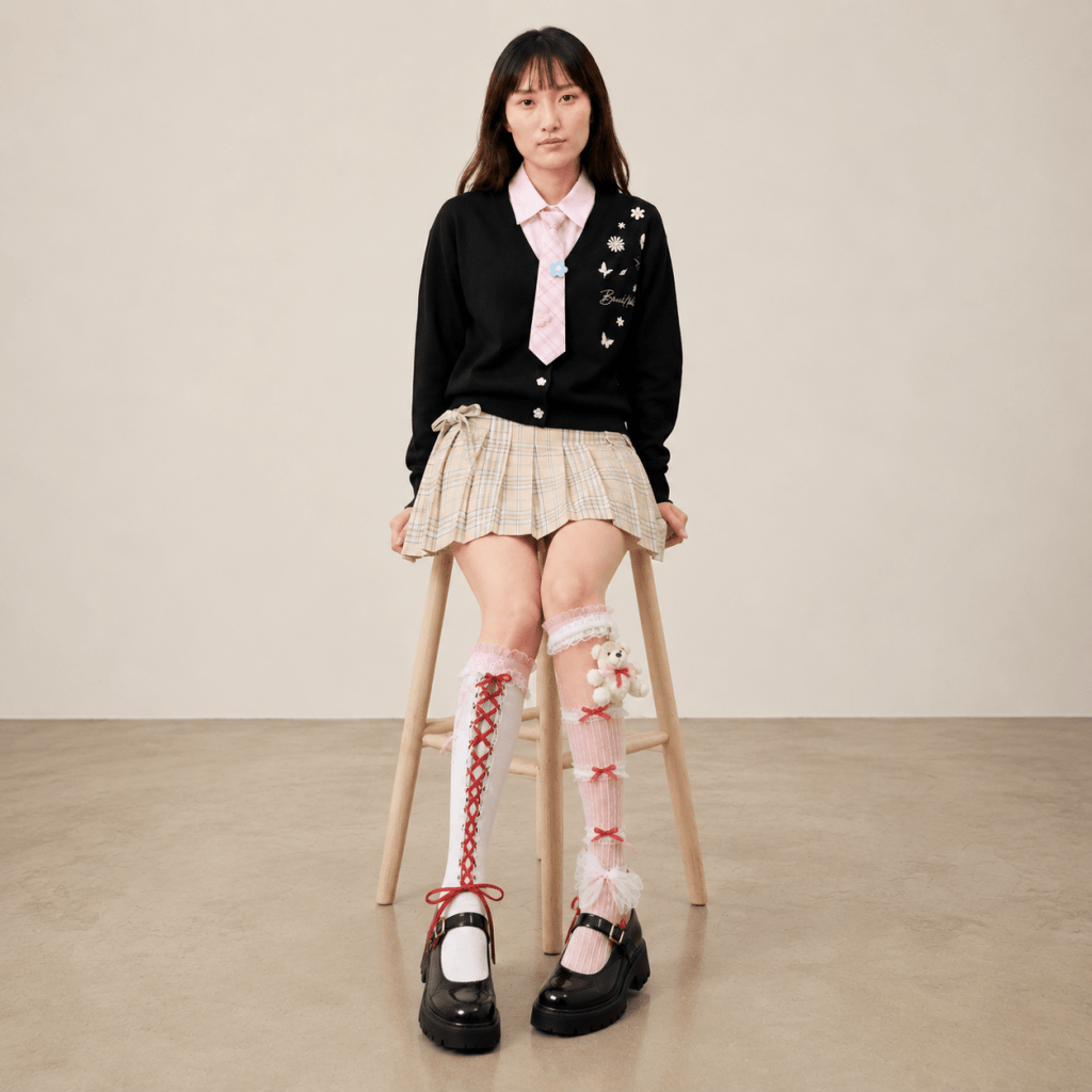 Sakura Ribbon Sock Set - BareLayer