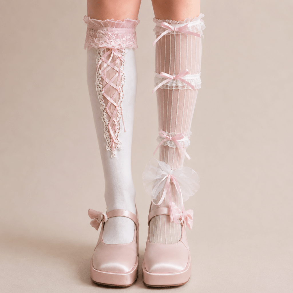 Sakura Ribbon Sock Set - BareLayer