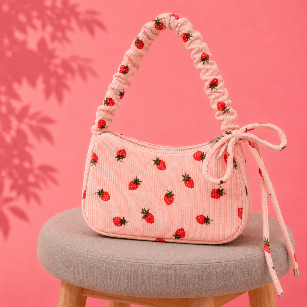 Strawberry Corduroy Mini Bag - BareLayer
